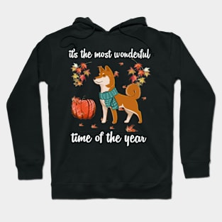 Shiba Inu Dog Autumn Fall Most Wonderful Time Maple Gift Hoodie